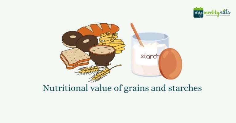 Nutritional value of grains and starches