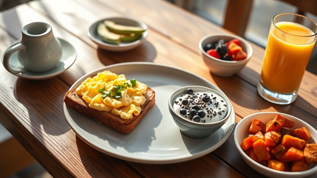 balanced breakfast with nutrients