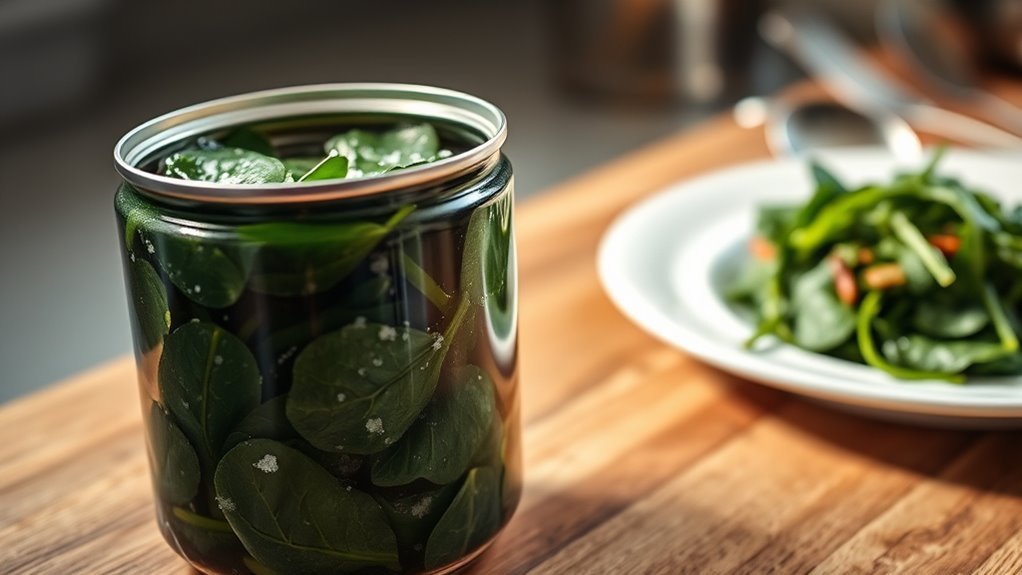 canned spinach s sodium increase