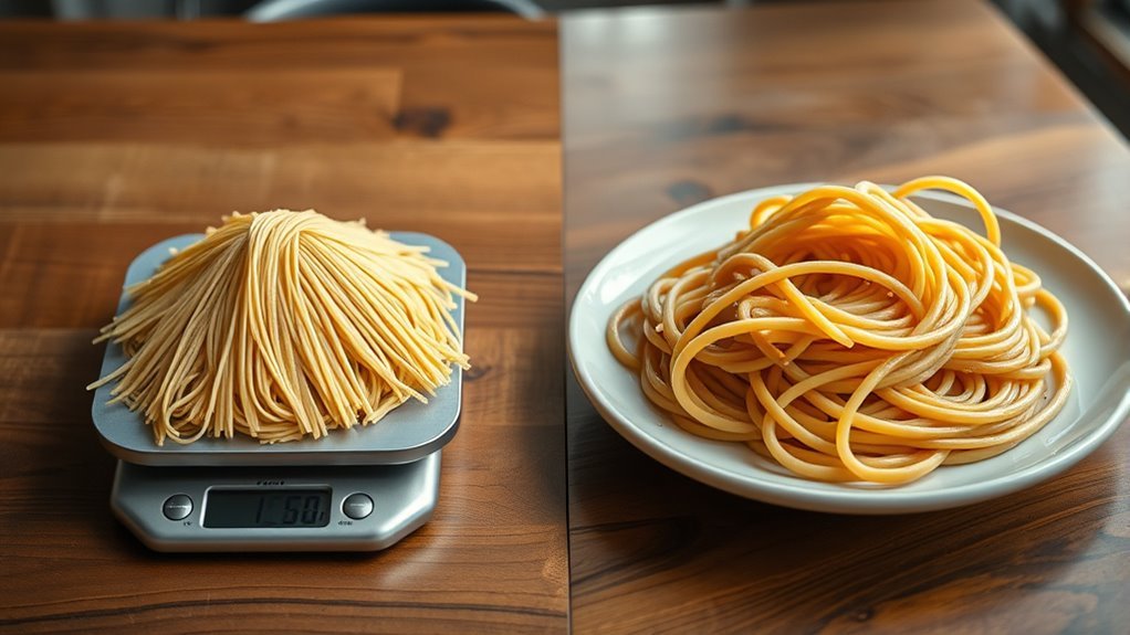 dry vs cooked calorie difference