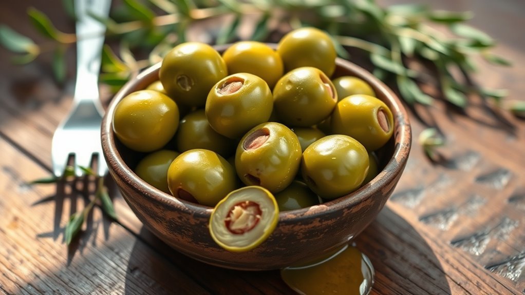 green olives healthy monounsaturated fats