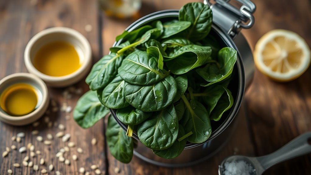 nutrient rich preserved spinach