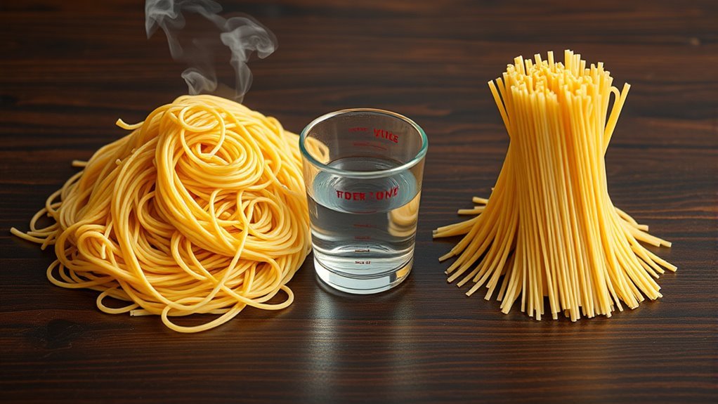 pasta weight increases water